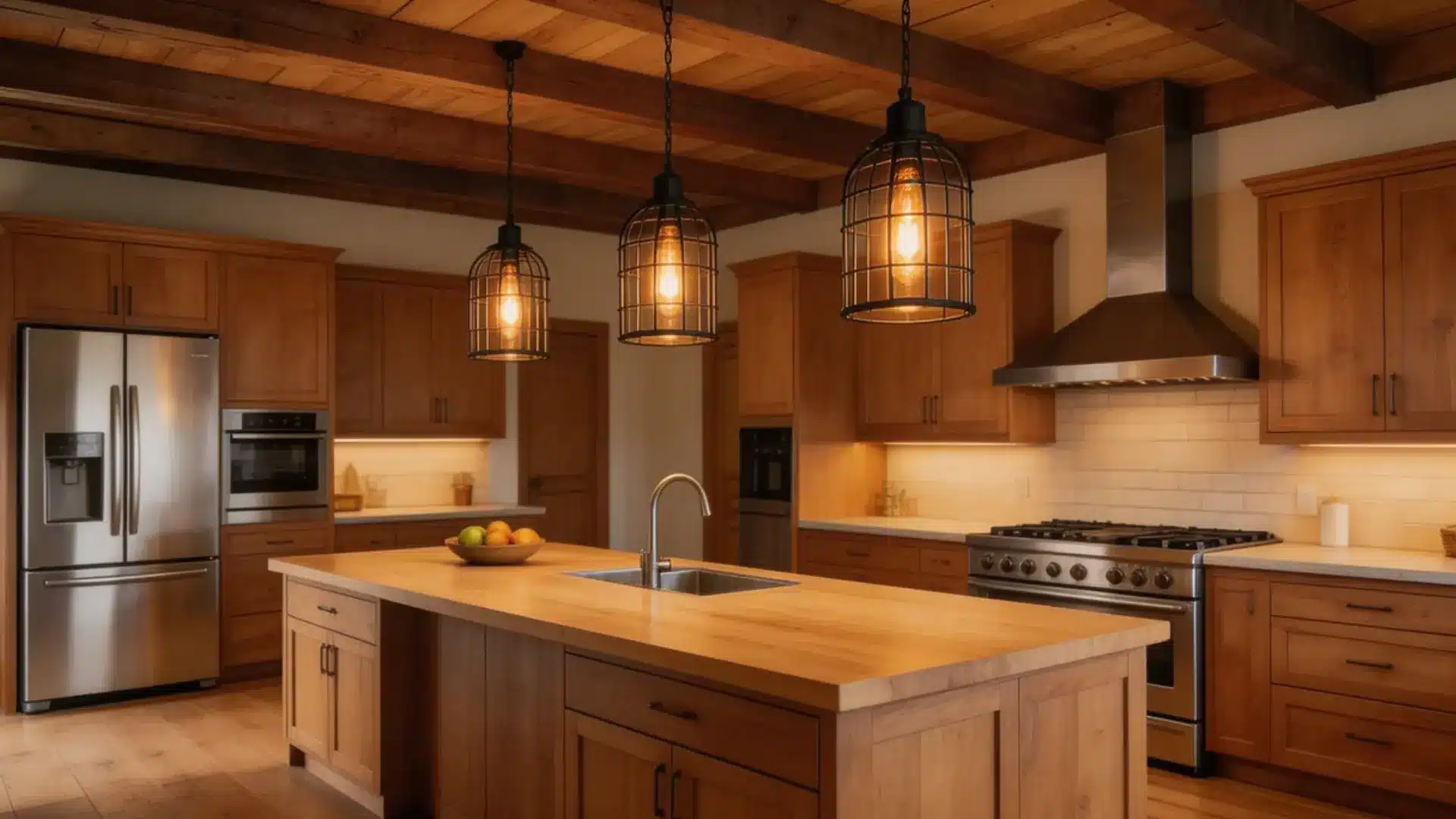 pendant lights above your kitchen island to create a focal point