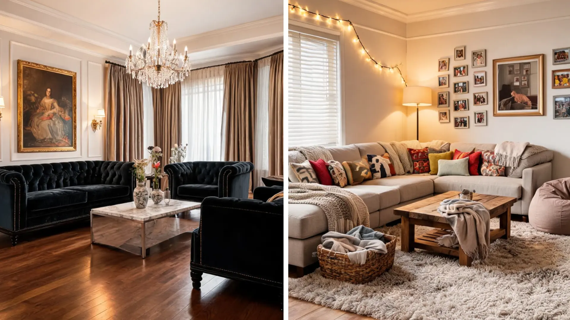 cozy family room with sectional sofa armchairs a wooden coffee table tv and natural light from large windows