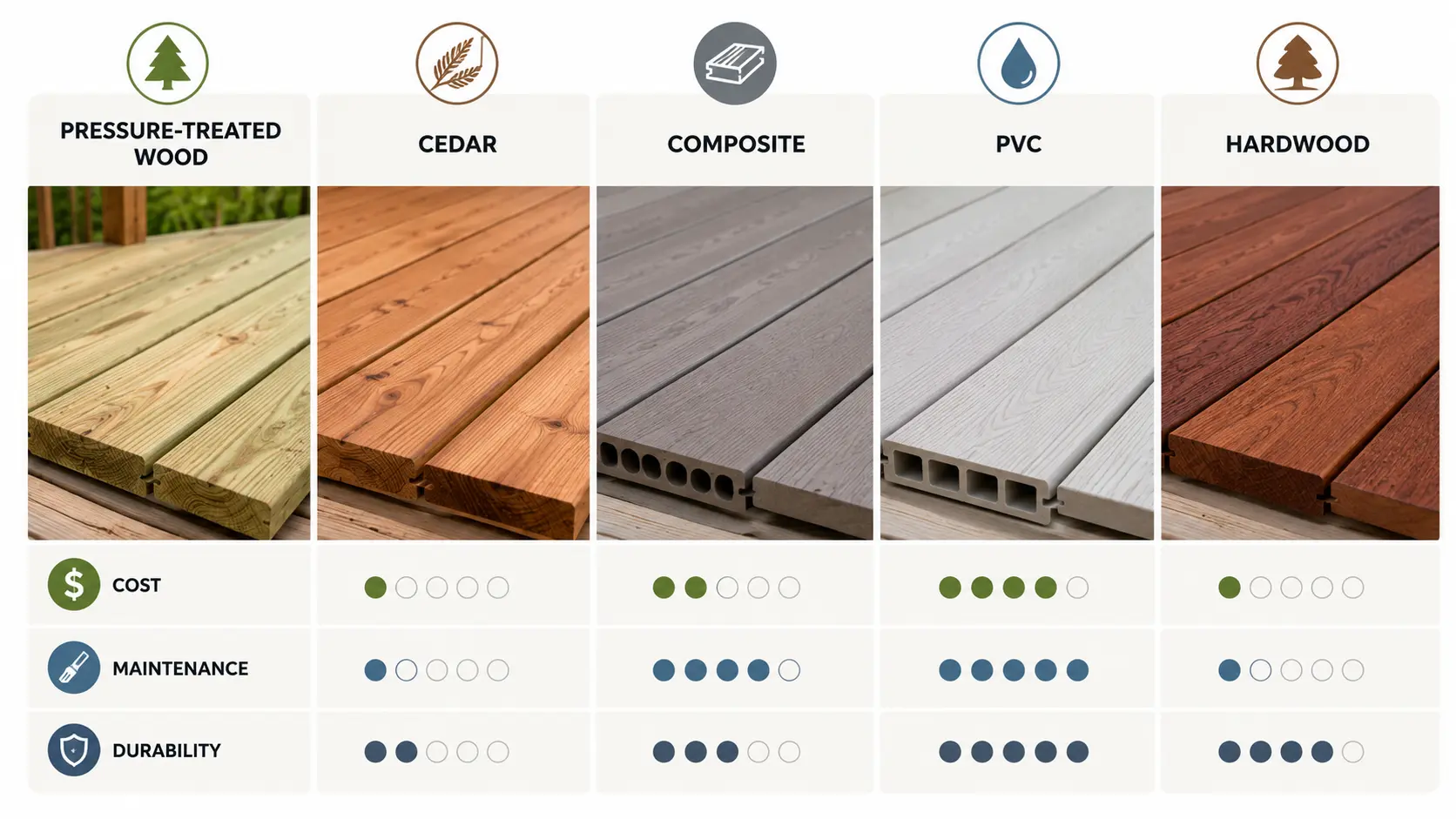 deck materials comparison side by side