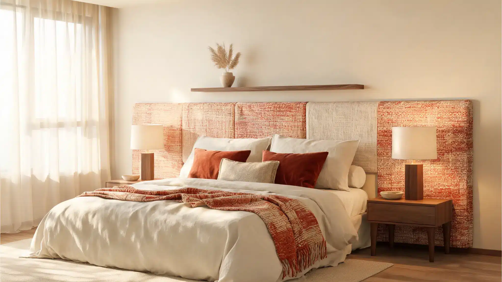 fabric headboard bedroom