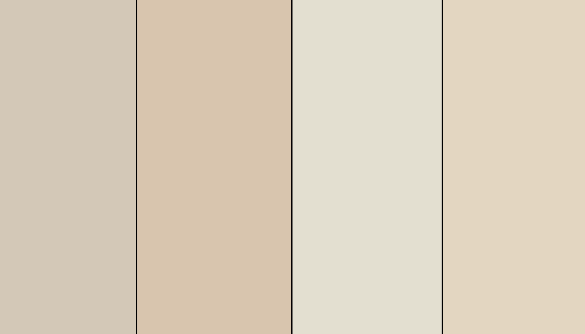 four panel comparison of accessible beige, kilim beige, natural choice, and benjamin moore muslin paint colors