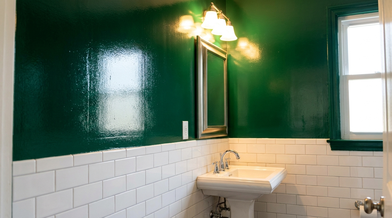 gloss & high gloss sheen for bathroom