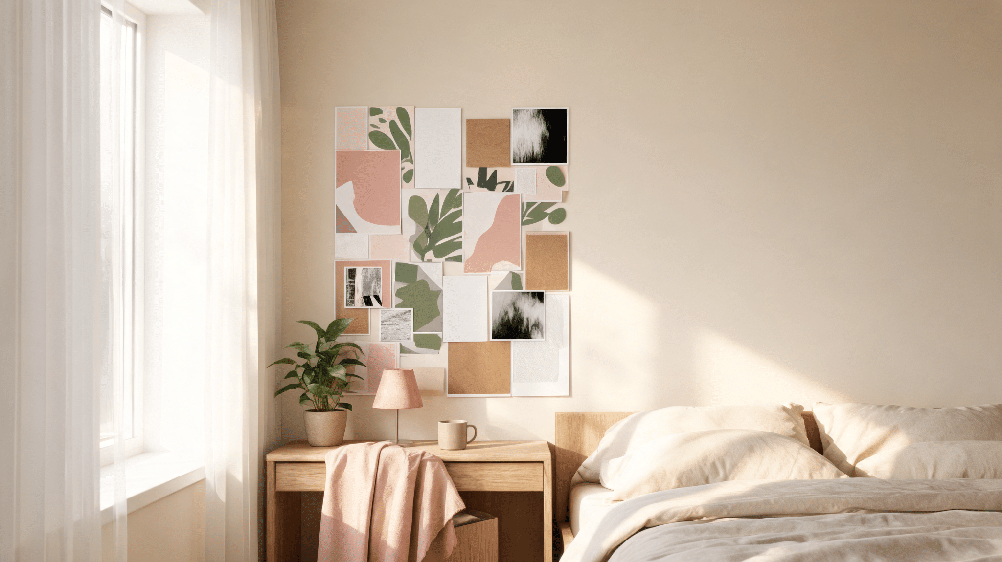 magazine collage art bedroom