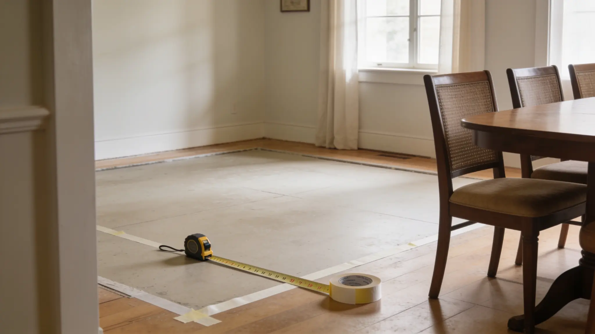 Measuring a dining room to plan table size and layout