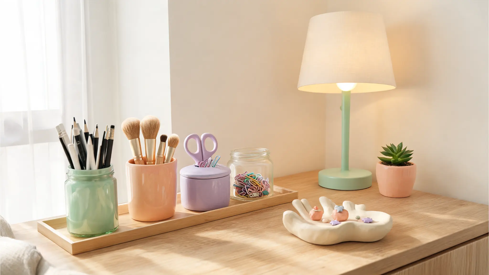 painted desk organizers