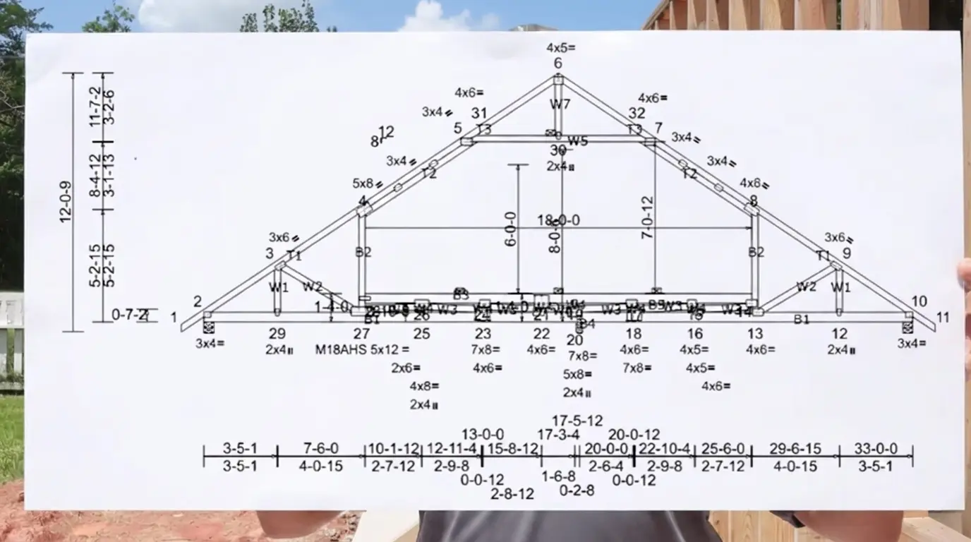 porch framing plan with posts beams and load points marked before starting construction