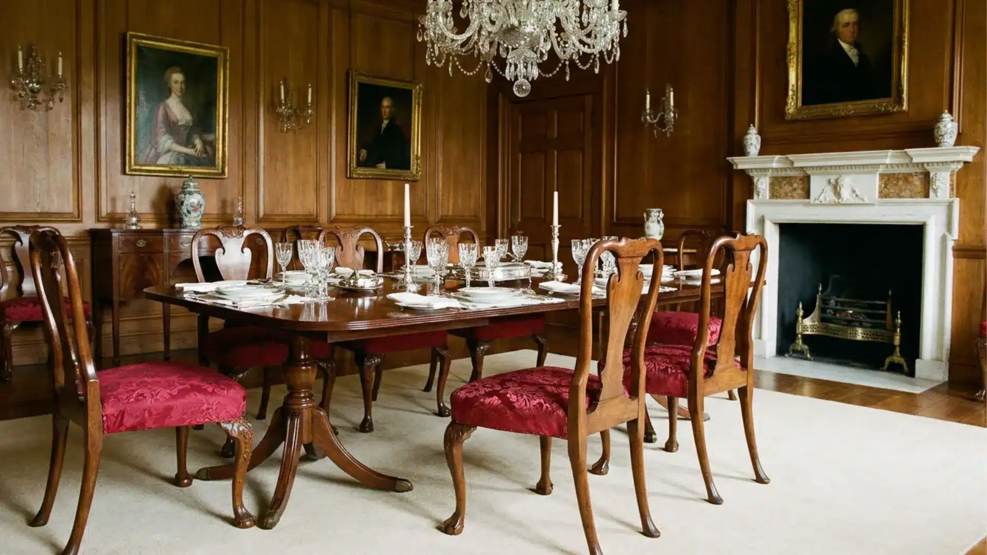 queen anne dining chair with cabriole legs upholstered seat in elegant formal dining room