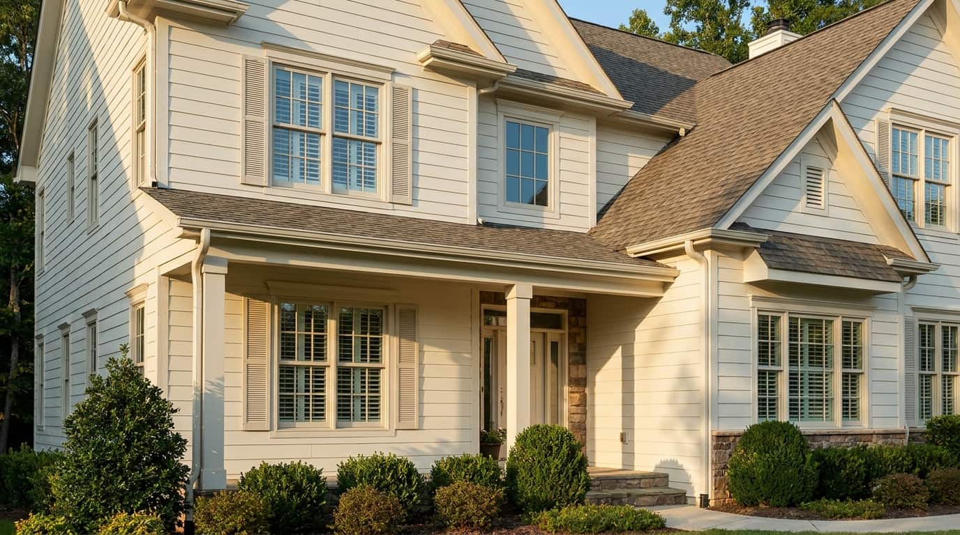 House exterior with White Dove trim and shutters