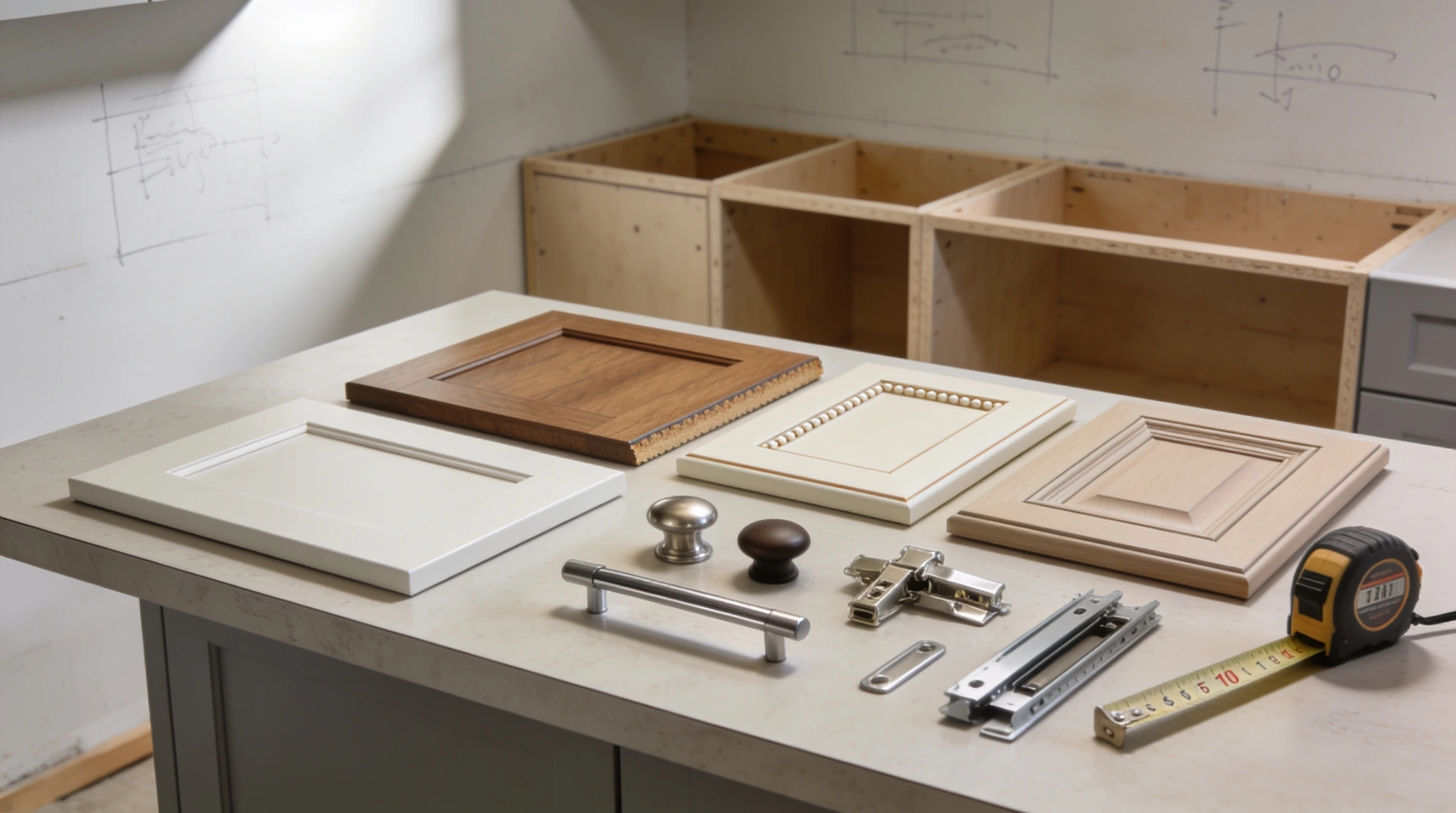 10x10 kitchen cabinets, cabinet doors hardware samples and drawer systems for a remodel budget