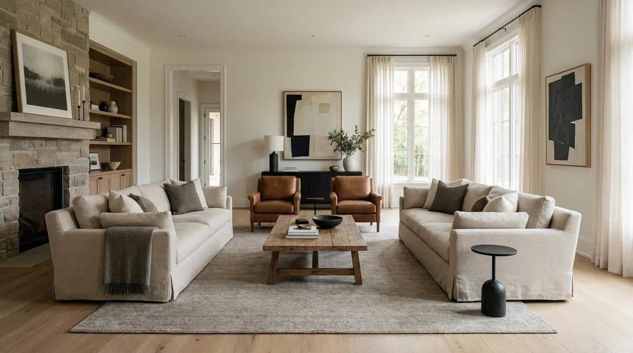 Furniture arranged for comfortable movement and practical room use.