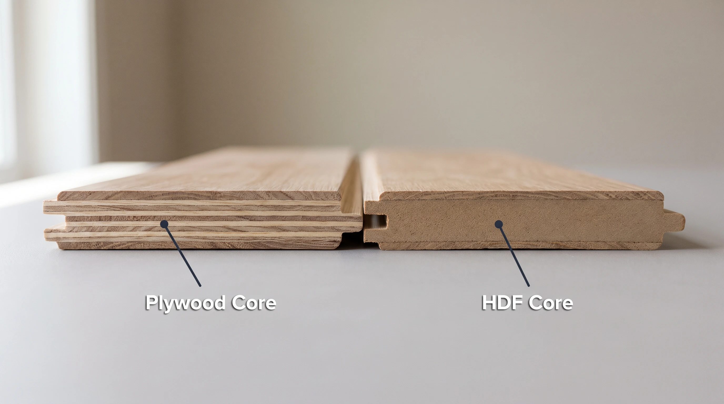 Different home rooms featuring engineered hardwood flooring installations