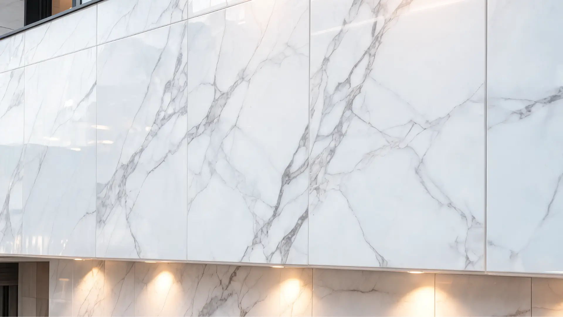 marble veneer exterior house wall with luxury white veined stone elegant premium facade