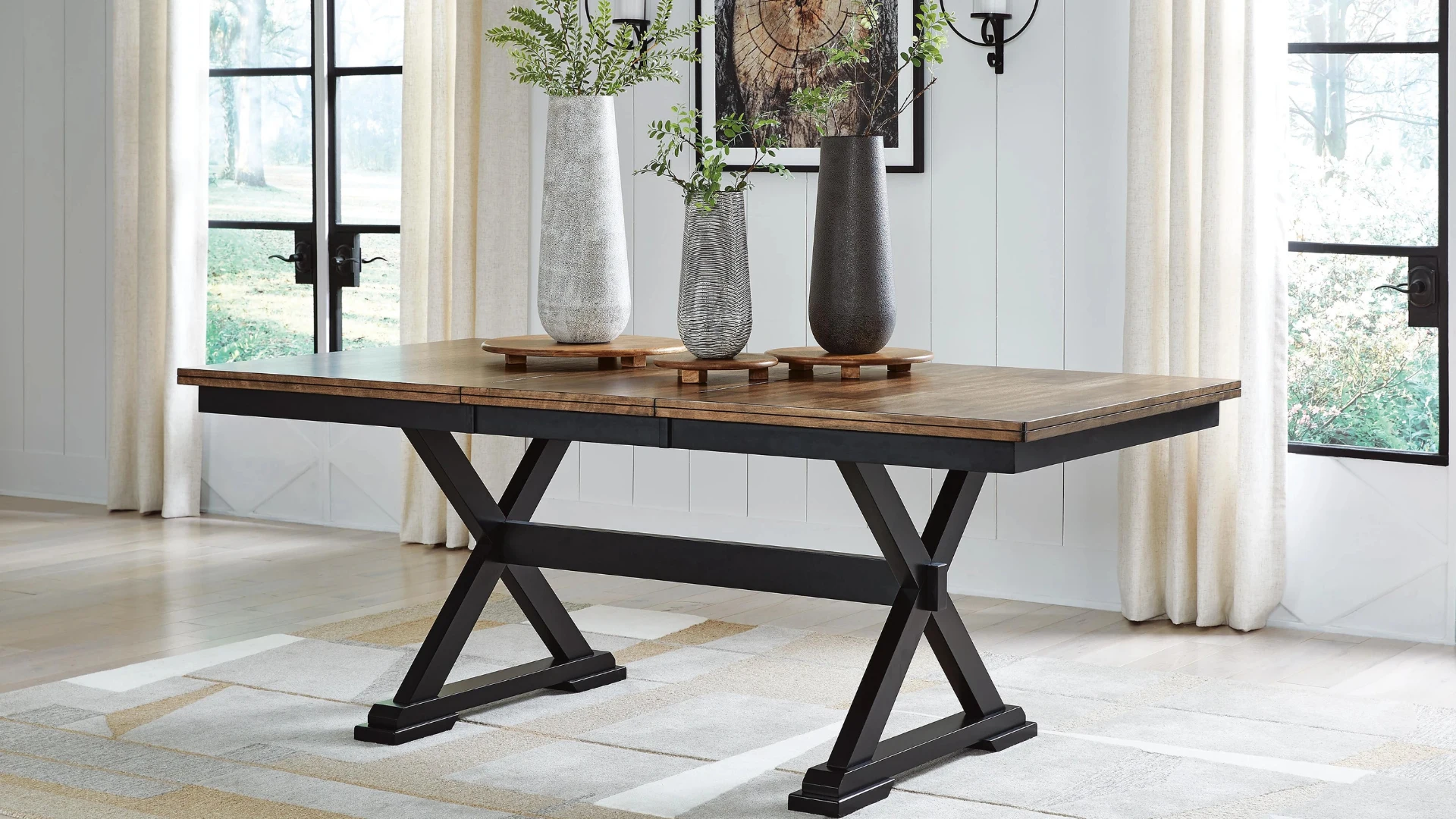 Ashley Furniture dining table with sturdy construction and classic design for everyday use.