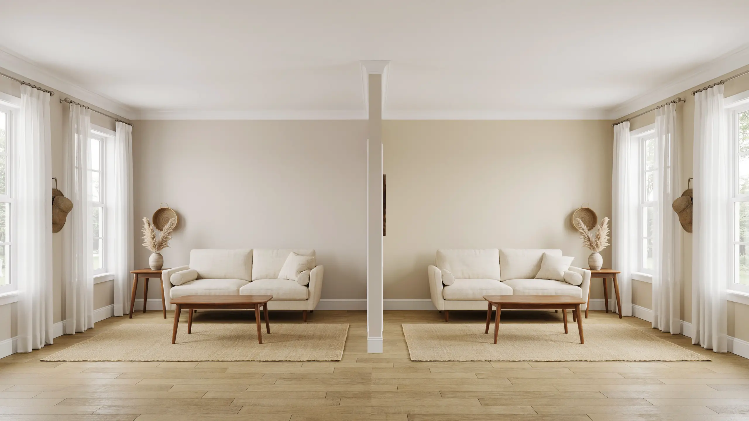 City Loft and Accessible Beige paint comparison with neutral décor