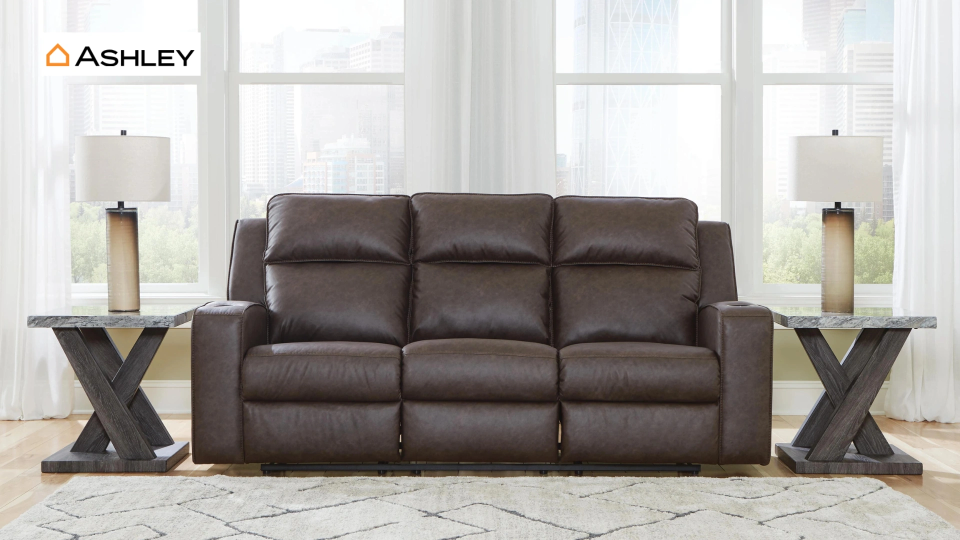 Ashley Furniture sofa and living room setup showing modern furniture quality and design.