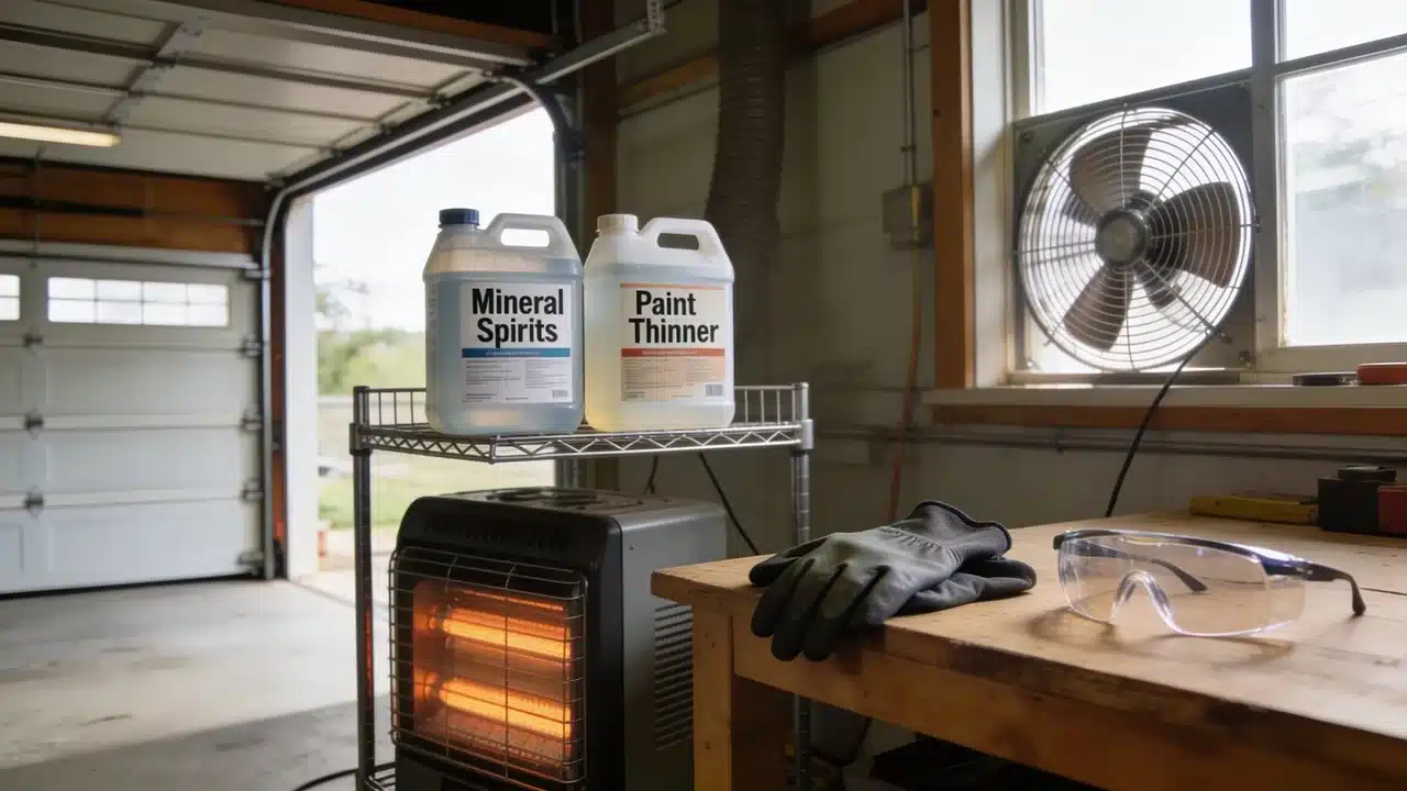 Safety equipment and proper storage for using mineral spirits and paint thinner