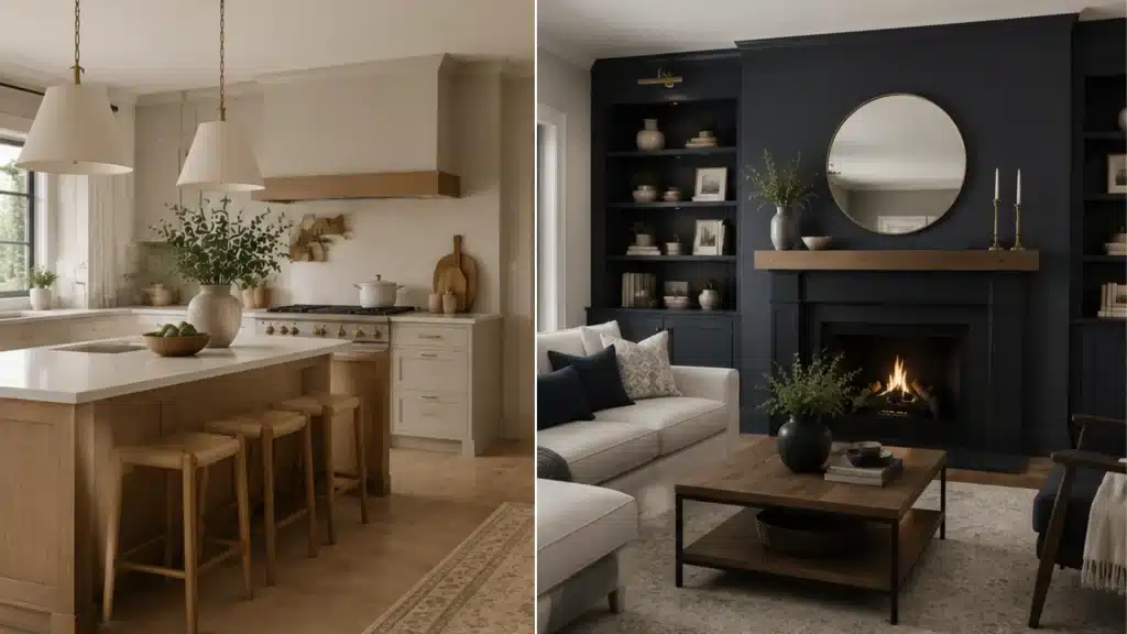 benjamin-moore-edgecomb-gray-hale-navy-white-dove-kitchen-living-room