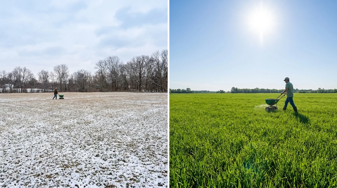 Factors affecting lawn fertilizing frequency, including grass type, soil nutrients, sunlight, rainfall, mowing, and previous fertilizer use