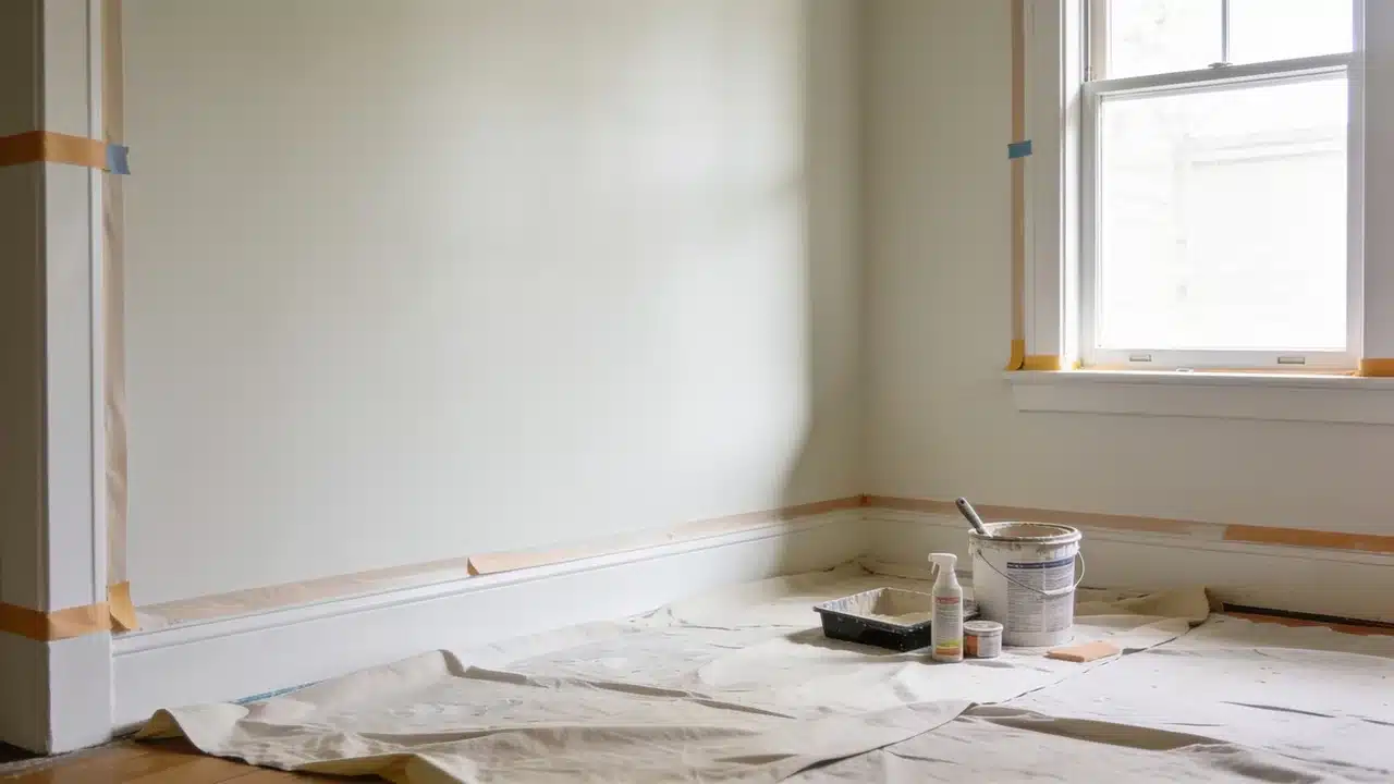 Wall preparation steps before applying limewash paint with primer and protection