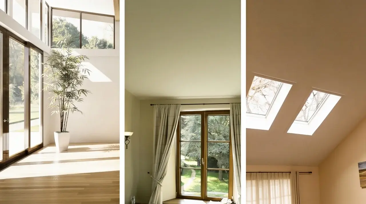Comparison showing clerestory windows skylights and transom window placement